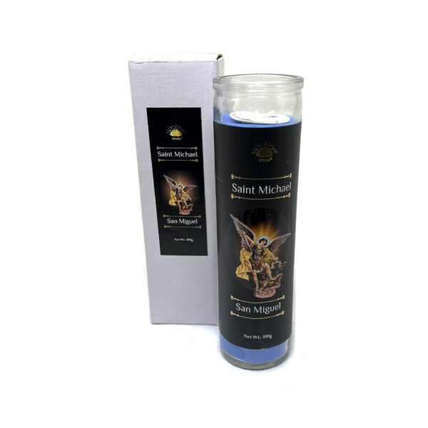 Shreyshti Candle Glass Jar Saint Michael, Scented Approx 8" for spell, wiccan, pagan, rituals, reiki, religious, aroma therapy purposes